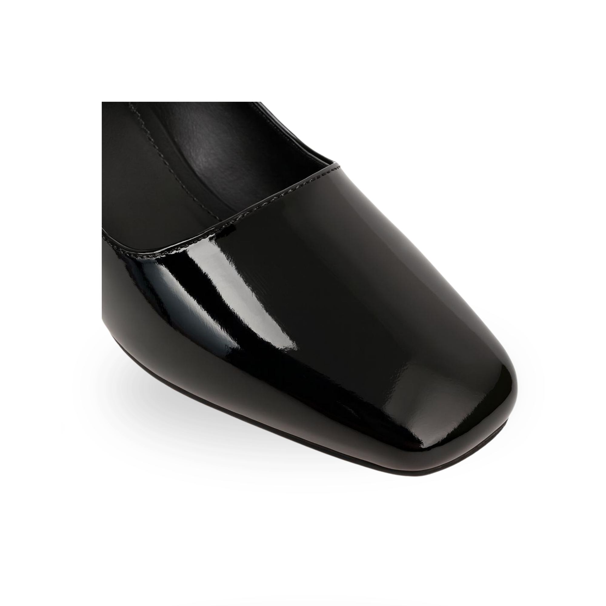 Lena Sky Kadın 3 cm Düşük topuklu Retro Rugan Siyah