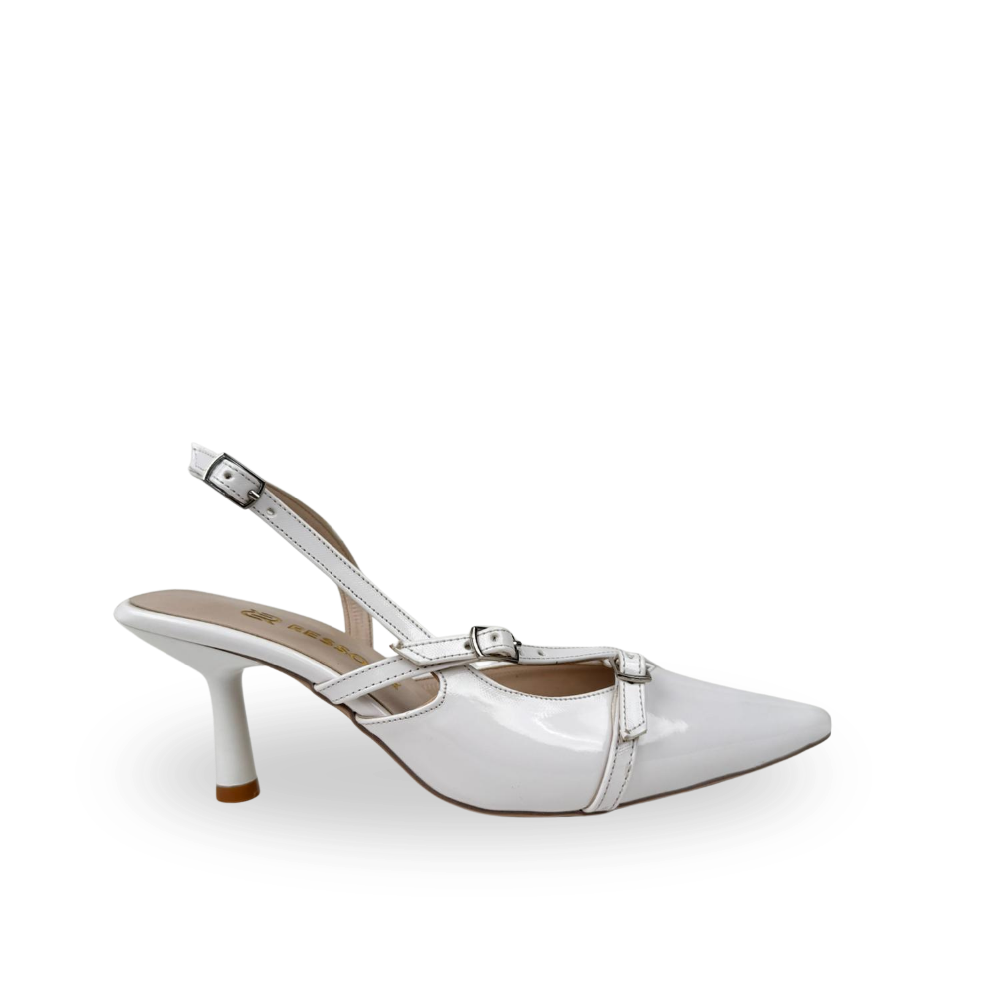 Mary Model Bantlı Kemerli Stiletto Beyaz