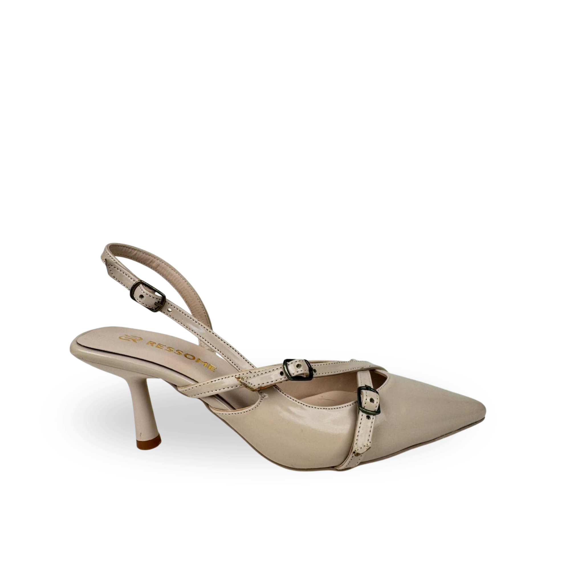 Mary Model Bantlı Kemerli Stiletto Bej