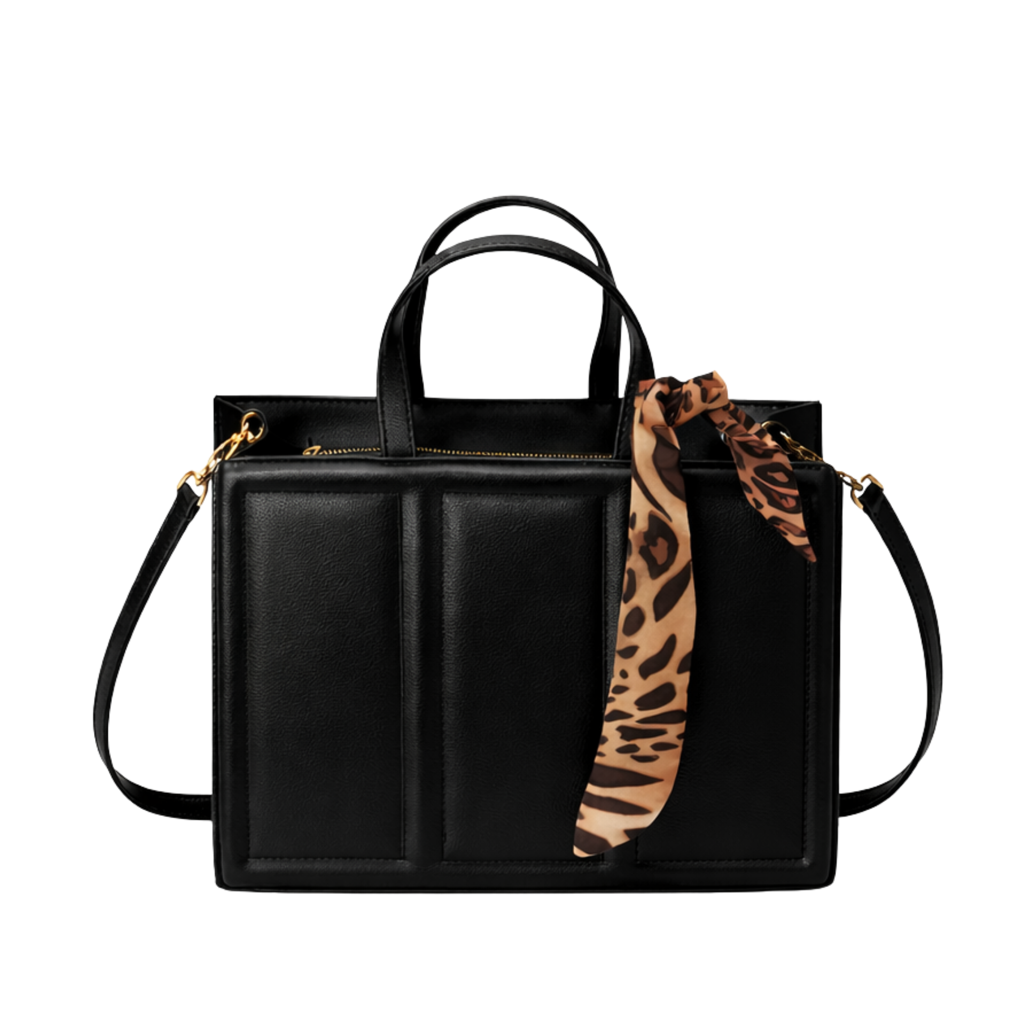 Basel Siyah Omuz ve Askılı Günlük Fularlı Çanta