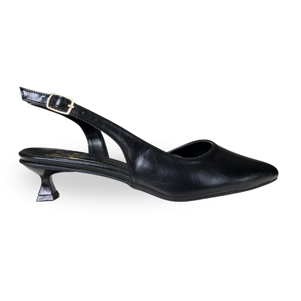 Desire Kadın Arkası Açık 3 Cm şampanya Mini Topuklu Ayakkabı Siyah