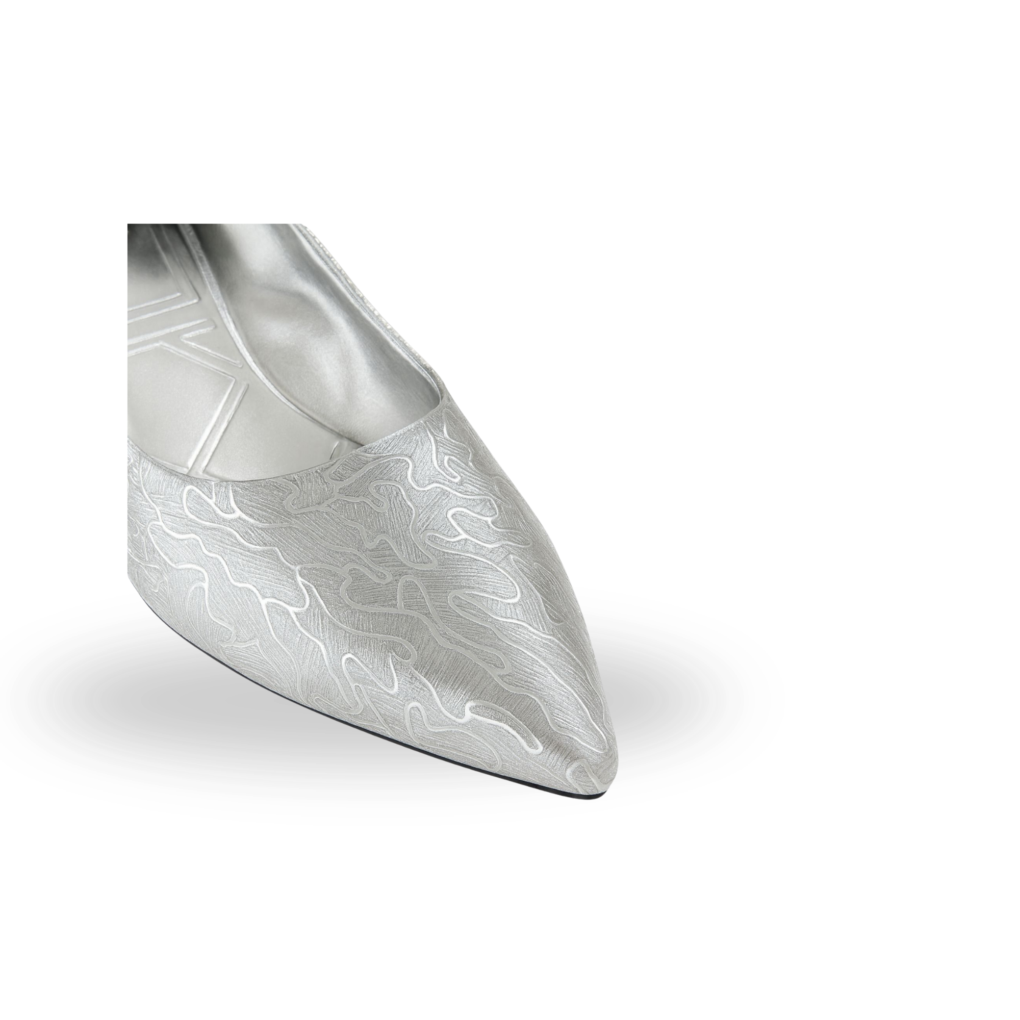 Şimal Kadın Simli 3 cm Kalın Topuklu Ayakkabı Gümüş