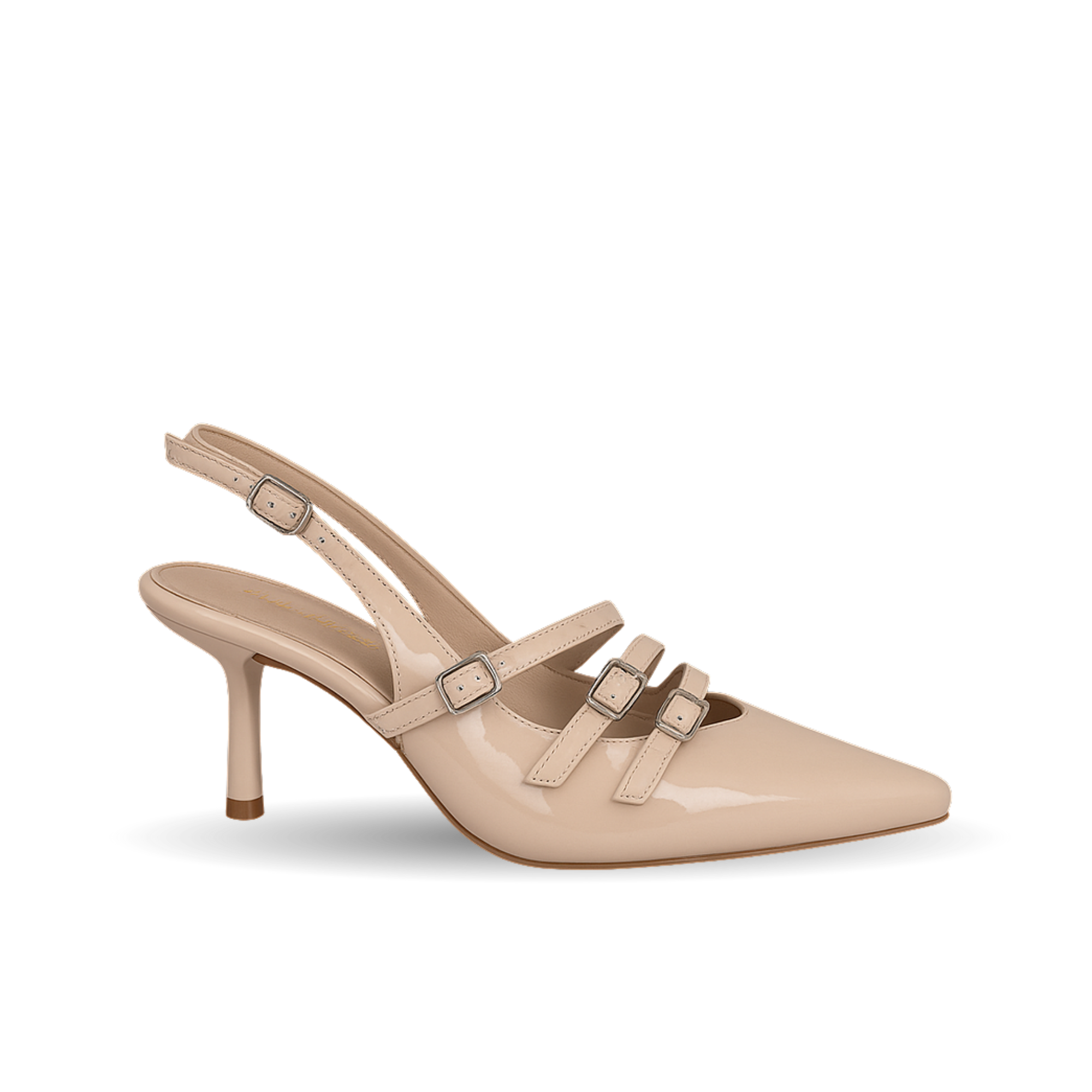 Bella Model Bej Bantlı Kemerli Stiletto
