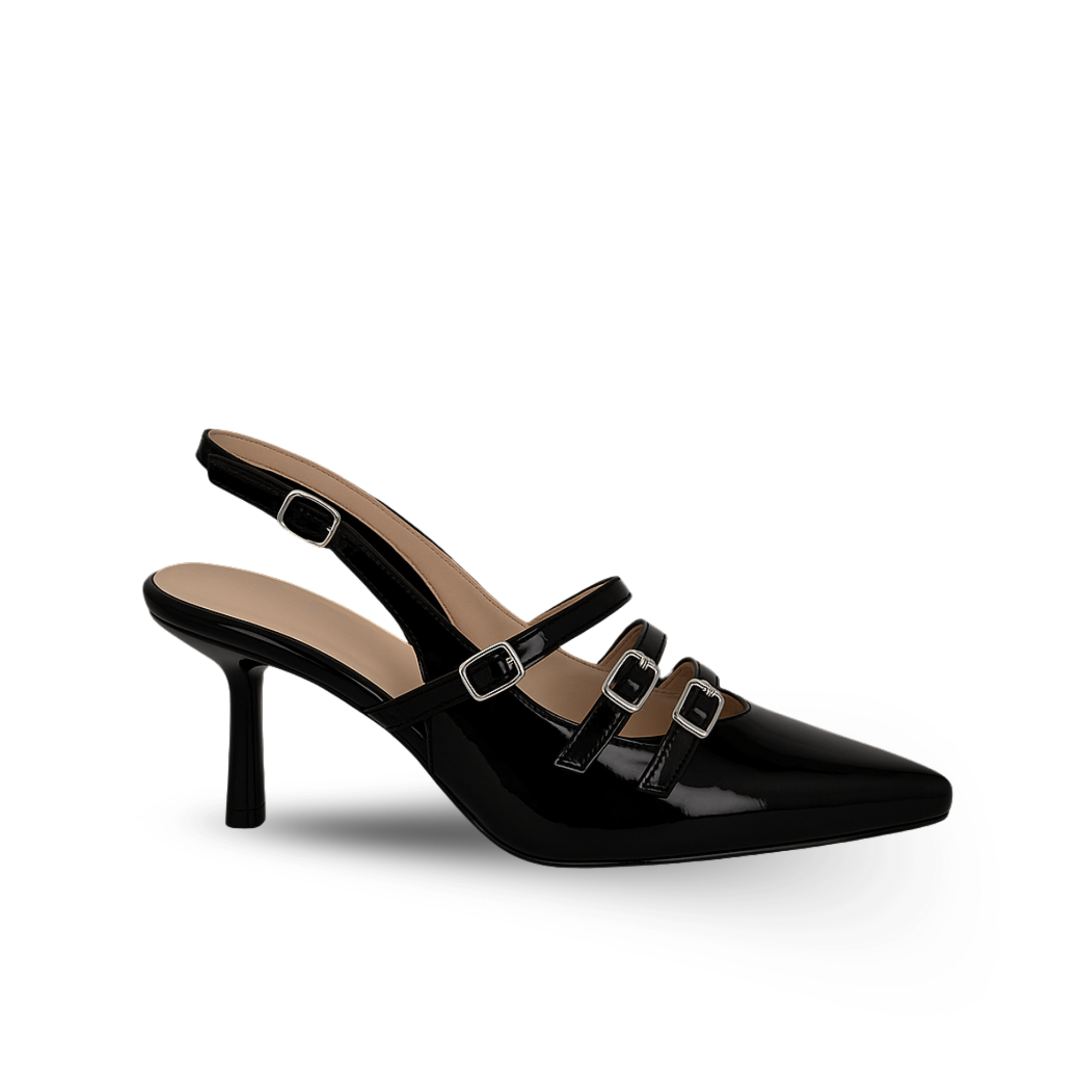 Bella Model Siyah Bantlı Kemerli Stiletto