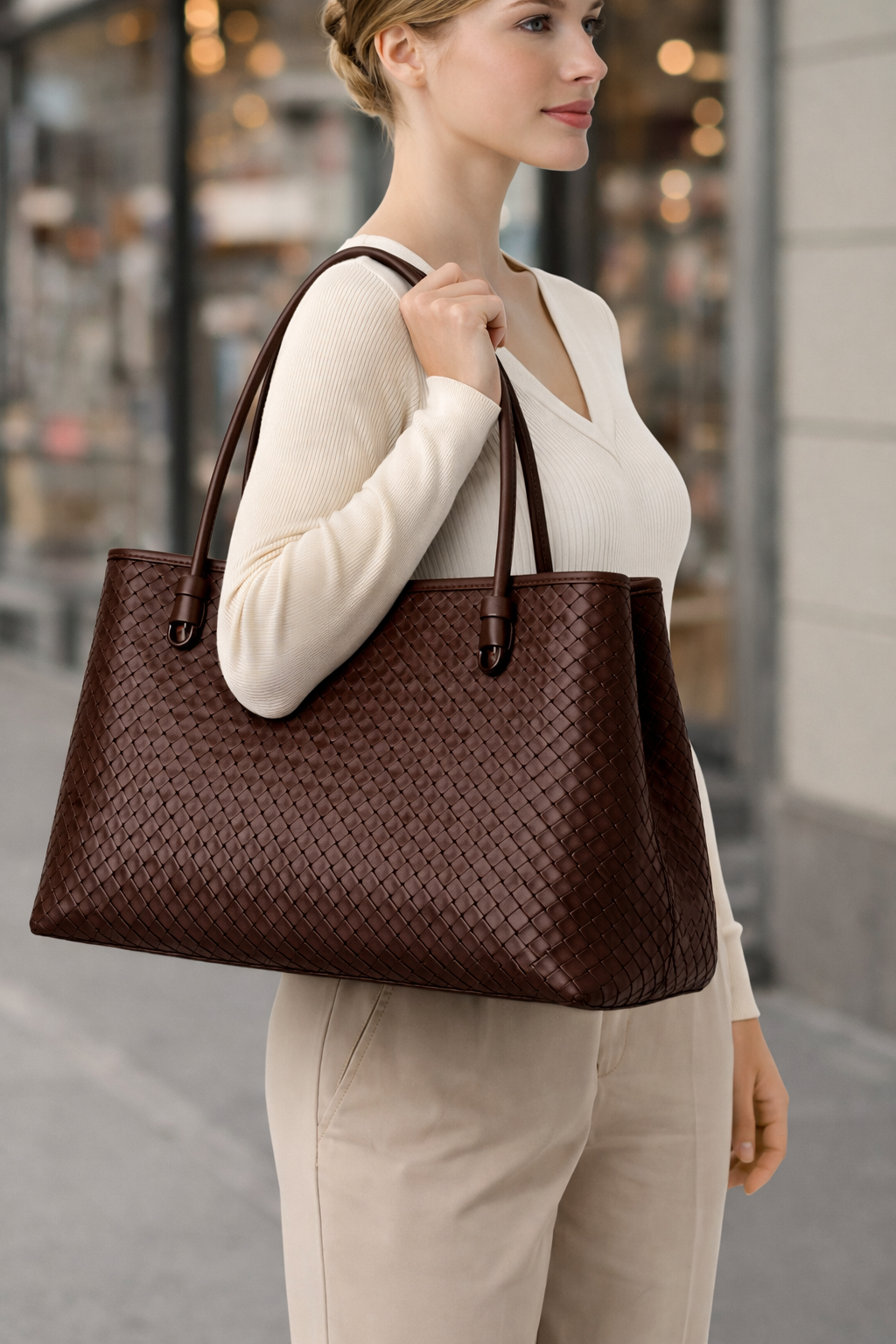 Nepal Acı Kahve Omuz Günlük Geniş Şık Çanta