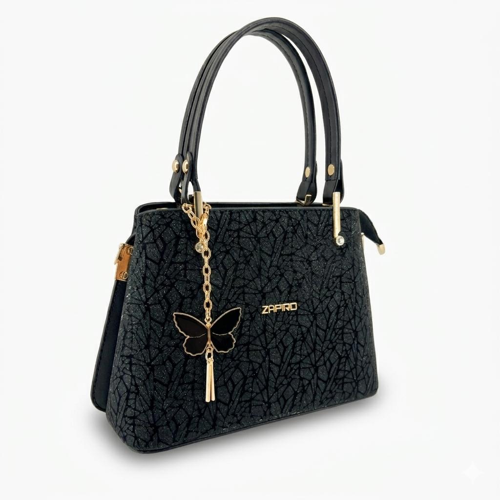 Kadın Diva Simli  Charmlı Abiye Siyah Çanta