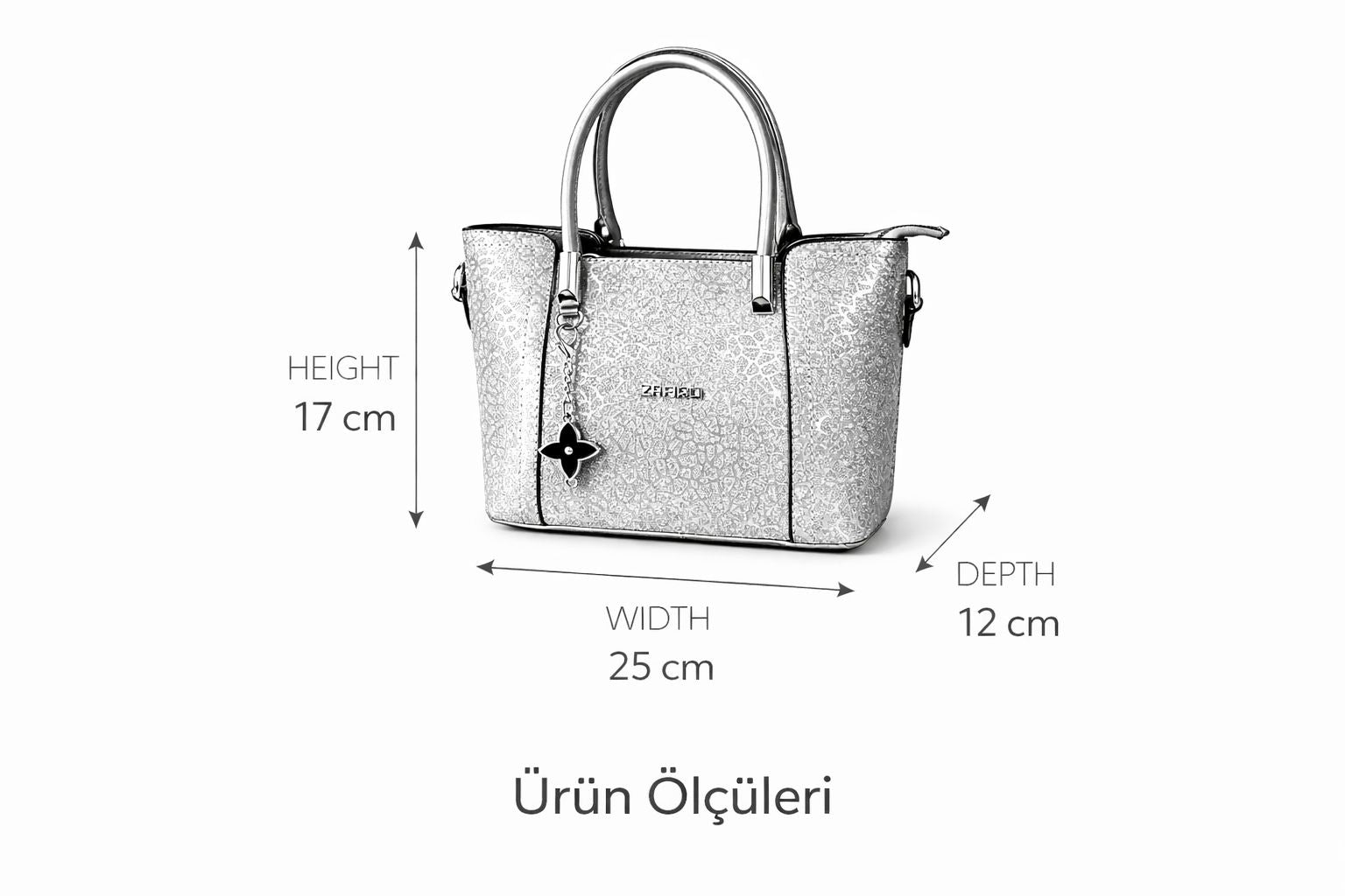 Kadın Diva Simli  Charmlı Abiye Gold Çanta