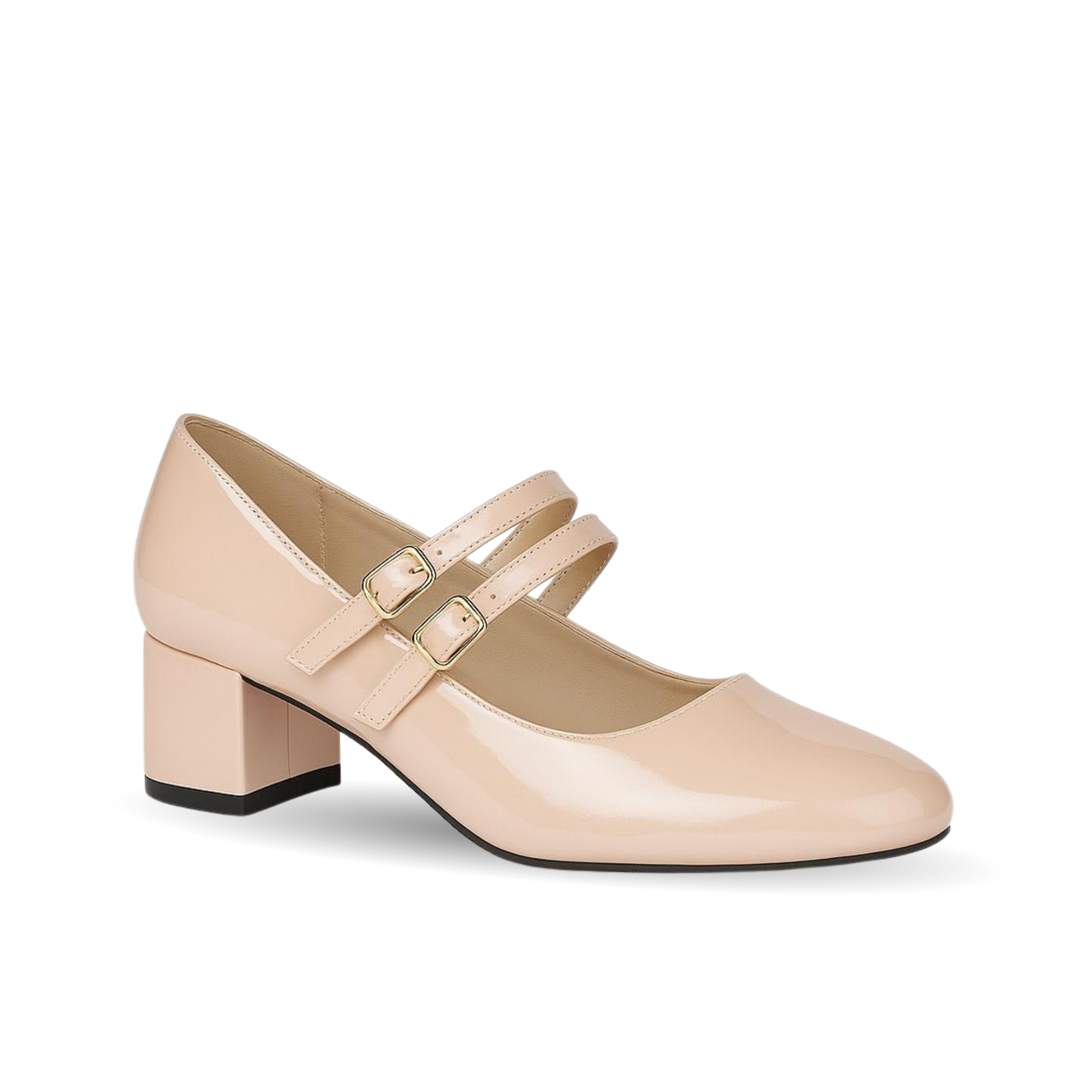 Mary Jane Bej Düşük Topuk Klasik Ayakkabı