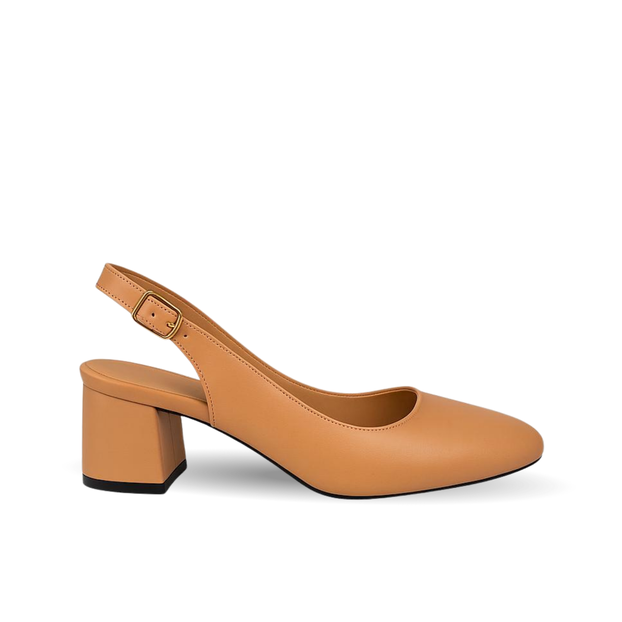 Verde Nud Kadın Arkası Açık Deri 5 Cm Topuklu Klasik Ayakkabı