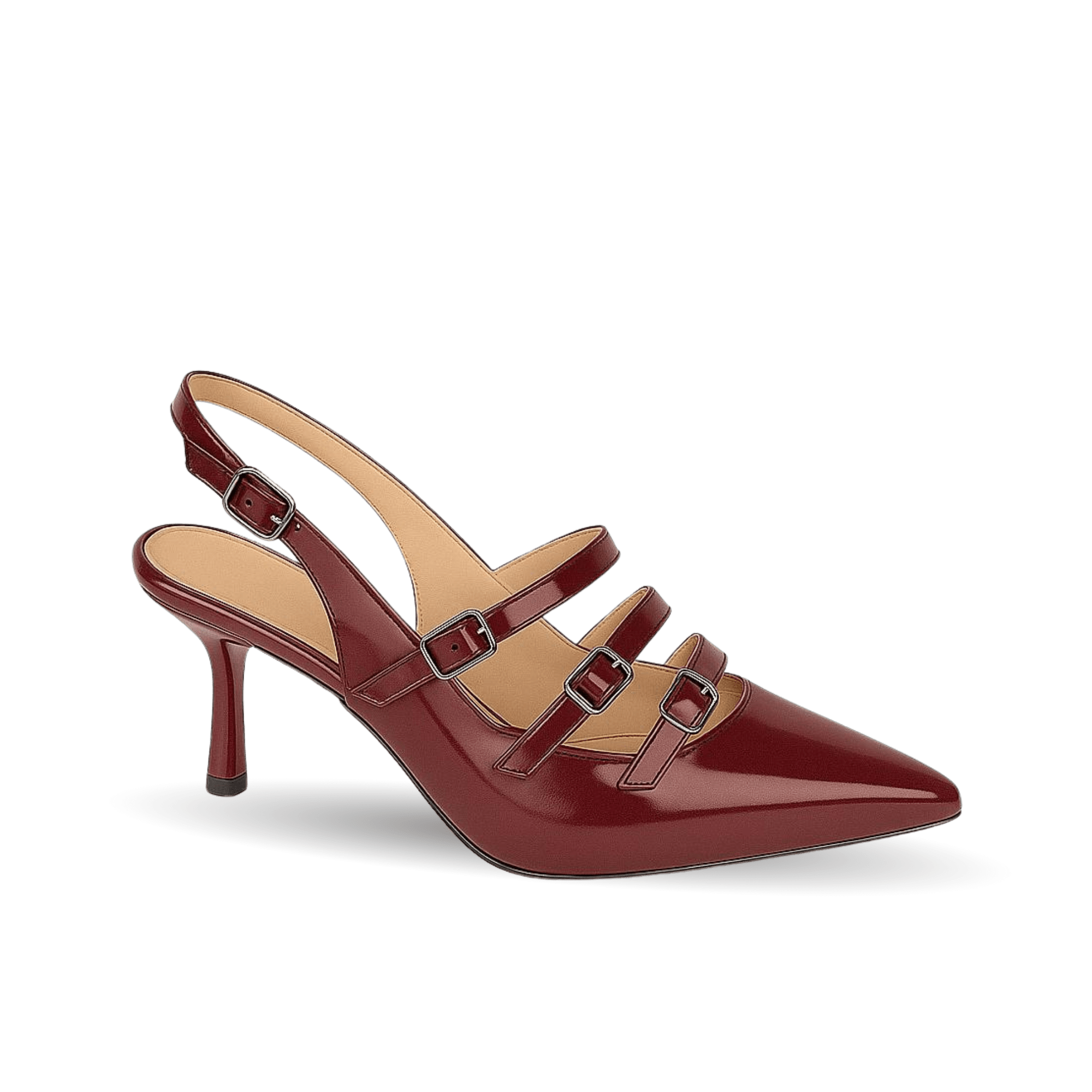 Bella Model Bordo Bantlı Kemerli Stiletto - Ressome.com