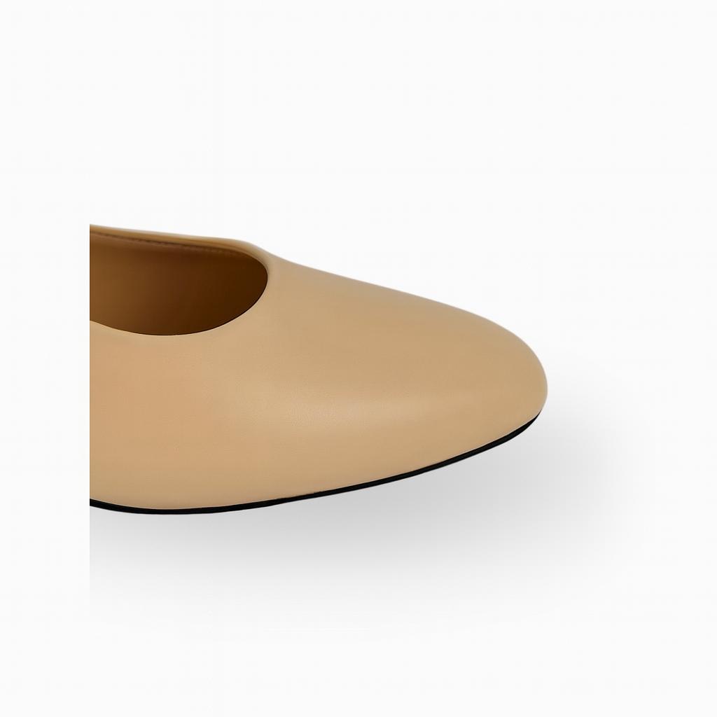 Verde Kadın Deri Arkası Açık 5 Cm Topuklu Ayakkabı