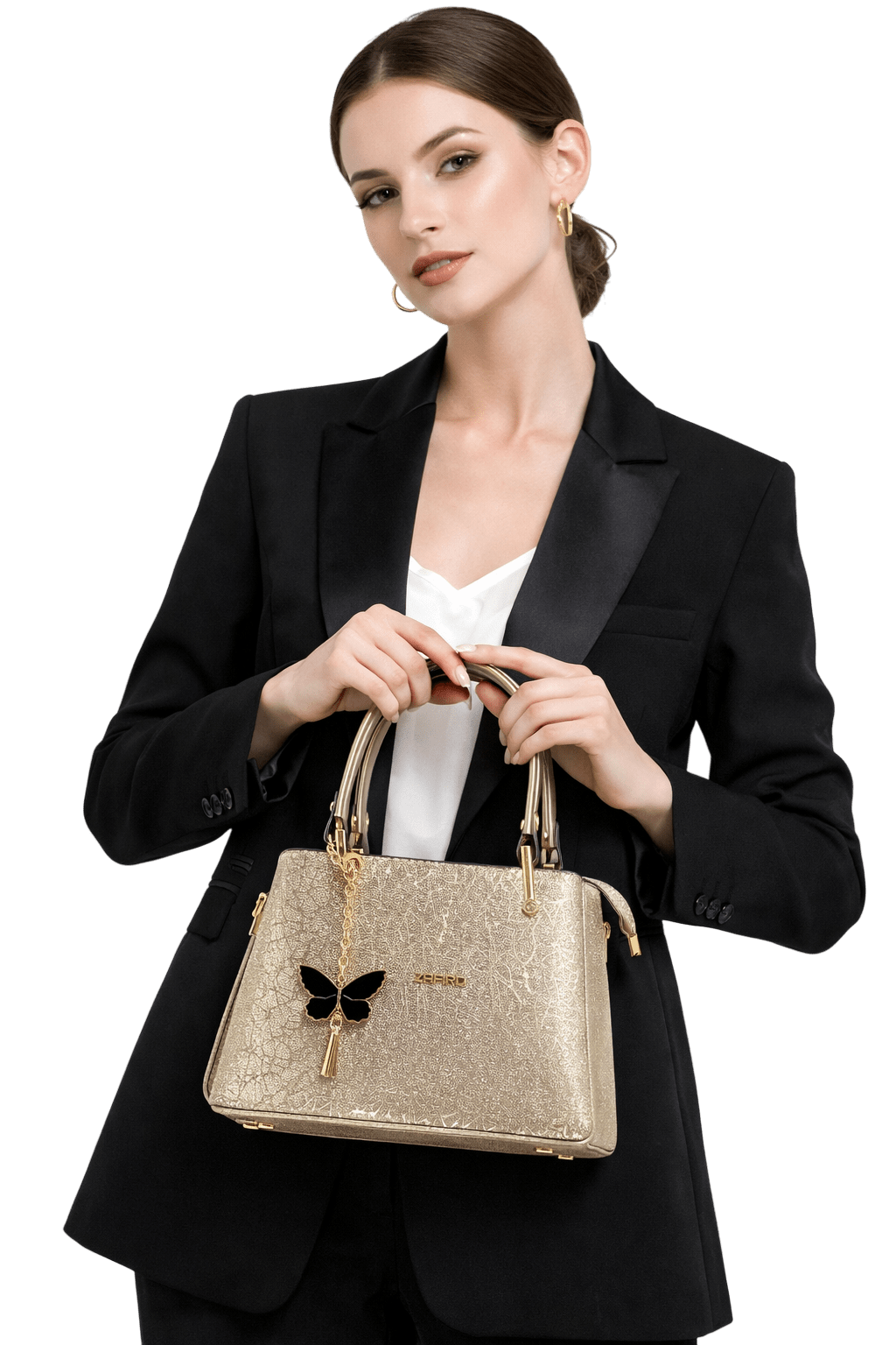 Kadın Diva Simli Charmlı Abiye Gold Çanta - Ressome.com