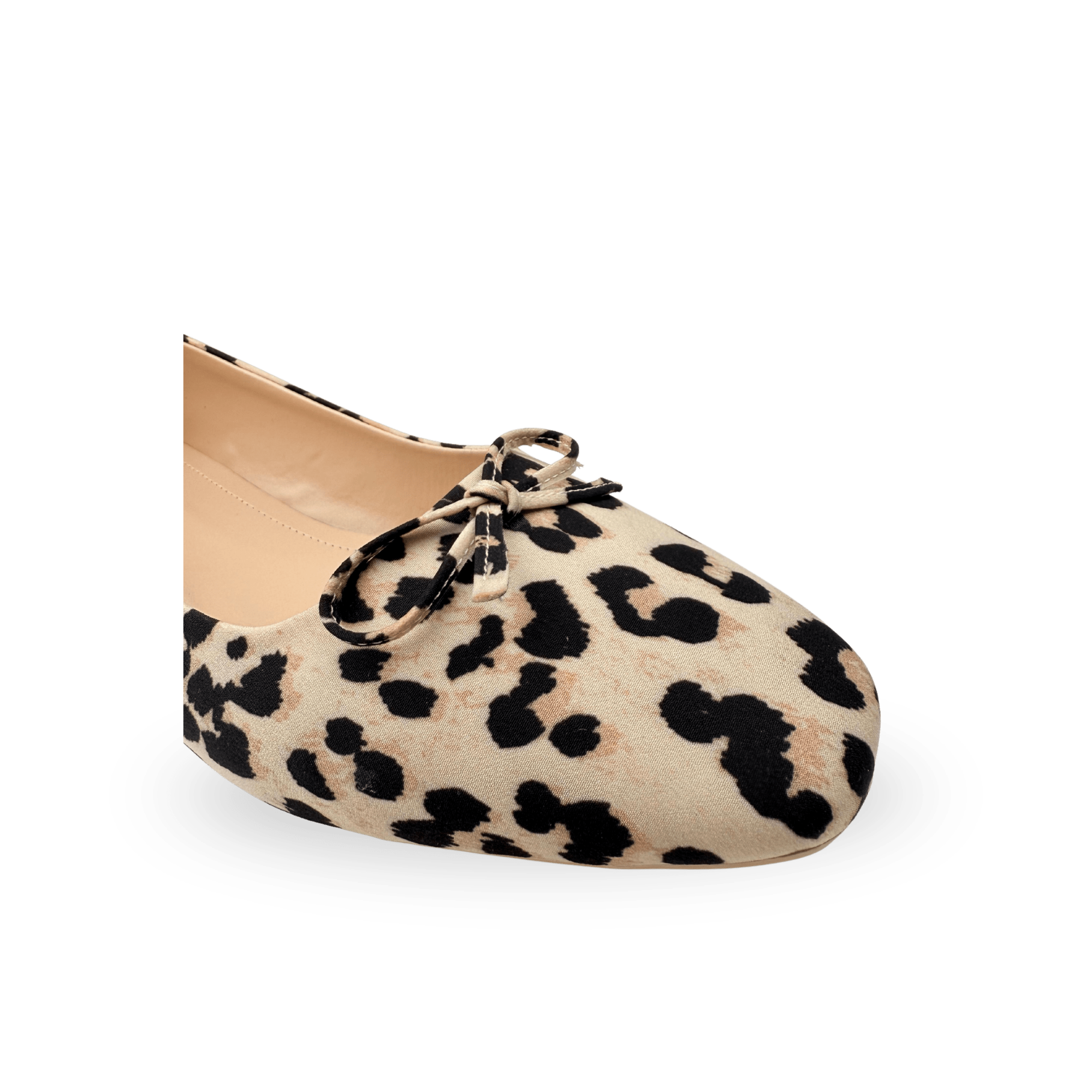 Kadın Gift Model Fiyonklu Leopar Desenli Babet Krem - Ressome.com
