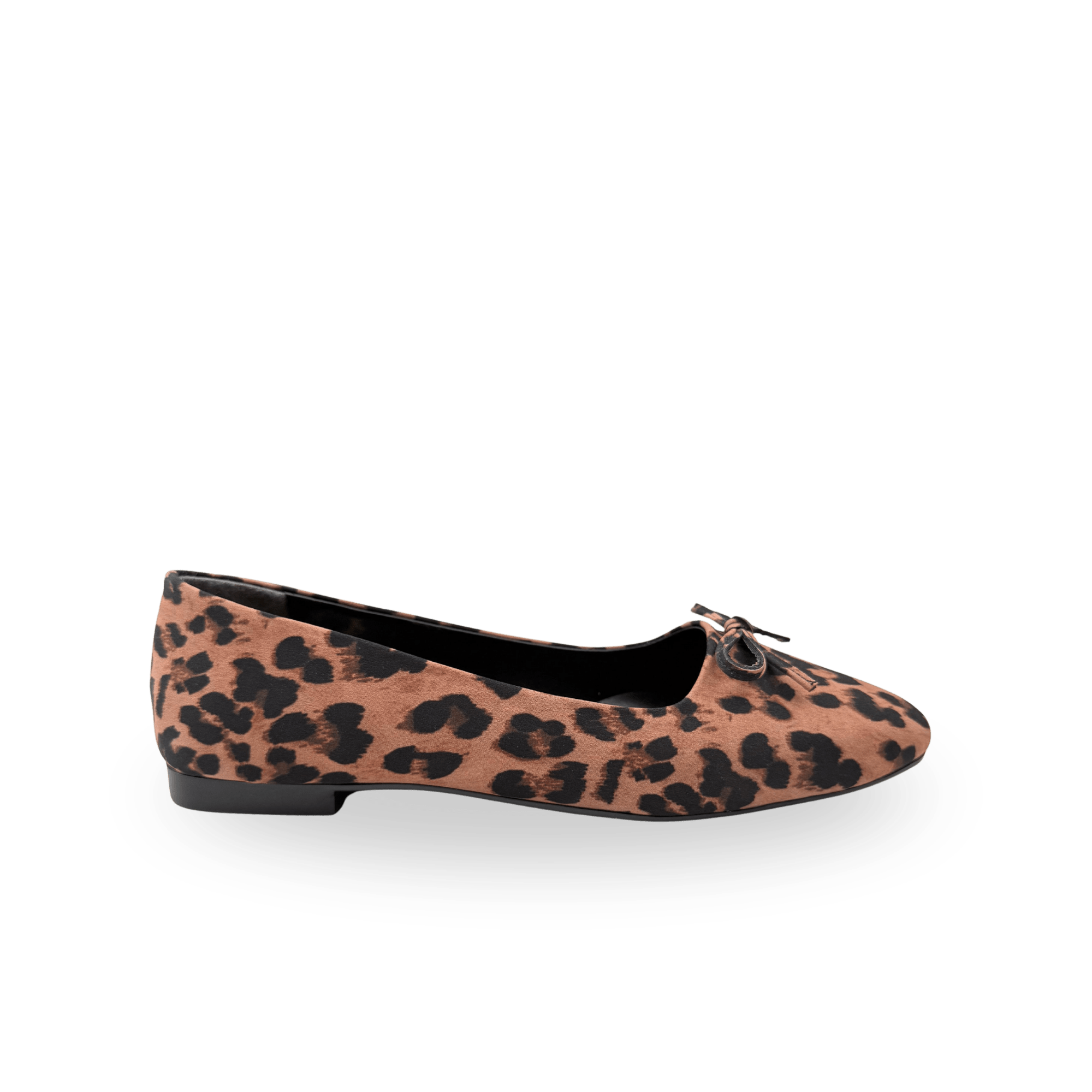 Kadın Gift Model Fiyonklu Leopar Desenli Babet Siyah - Ressome.com