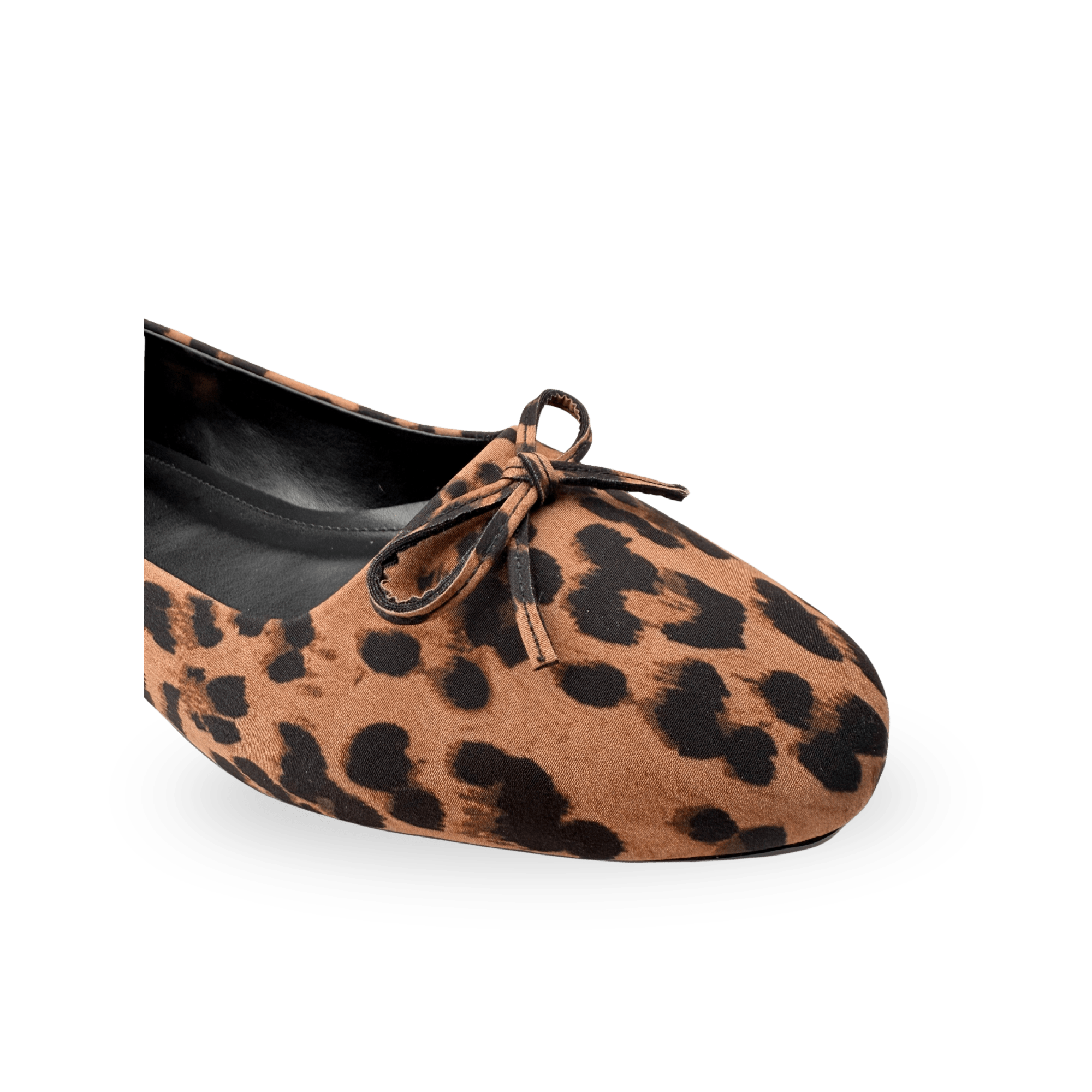 Kadın Gift Model Fiyonklu Leopar Desenli Babet Siyah - Ressome.com