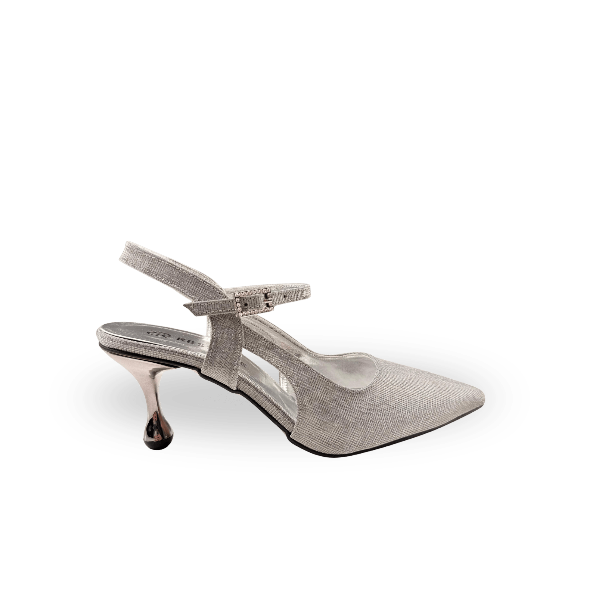 Kontes Kadın Simli Platin 7 Cm İnce Topuklu Stiletto - Ressome.com