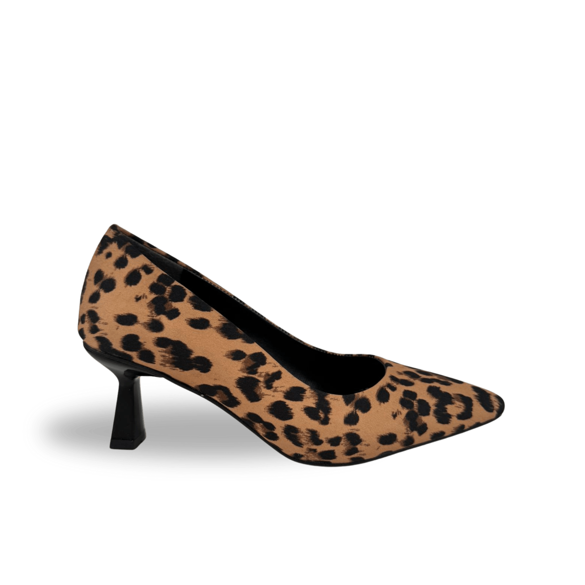 Panya Kadın Leopar Siyah Deri 7 Cm Şampanya Topuklu Stiletto - Ressome.com