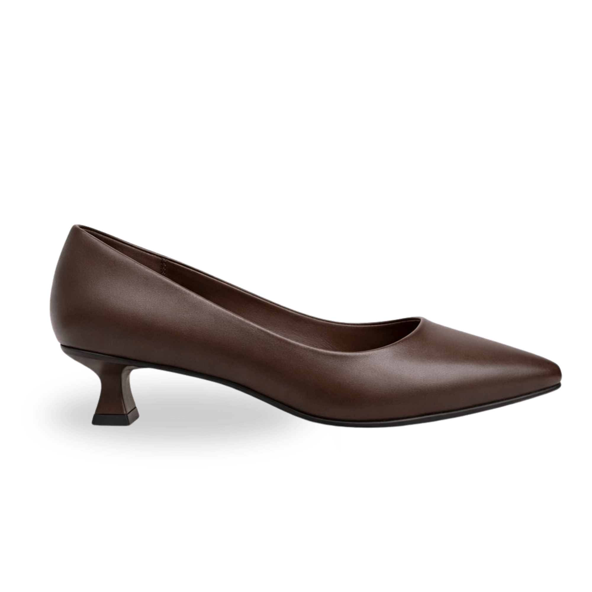 Panya3 Acı Kahve Deri 3 Cm Şampanya Mini Topuklu Stiletto - Ressome.com