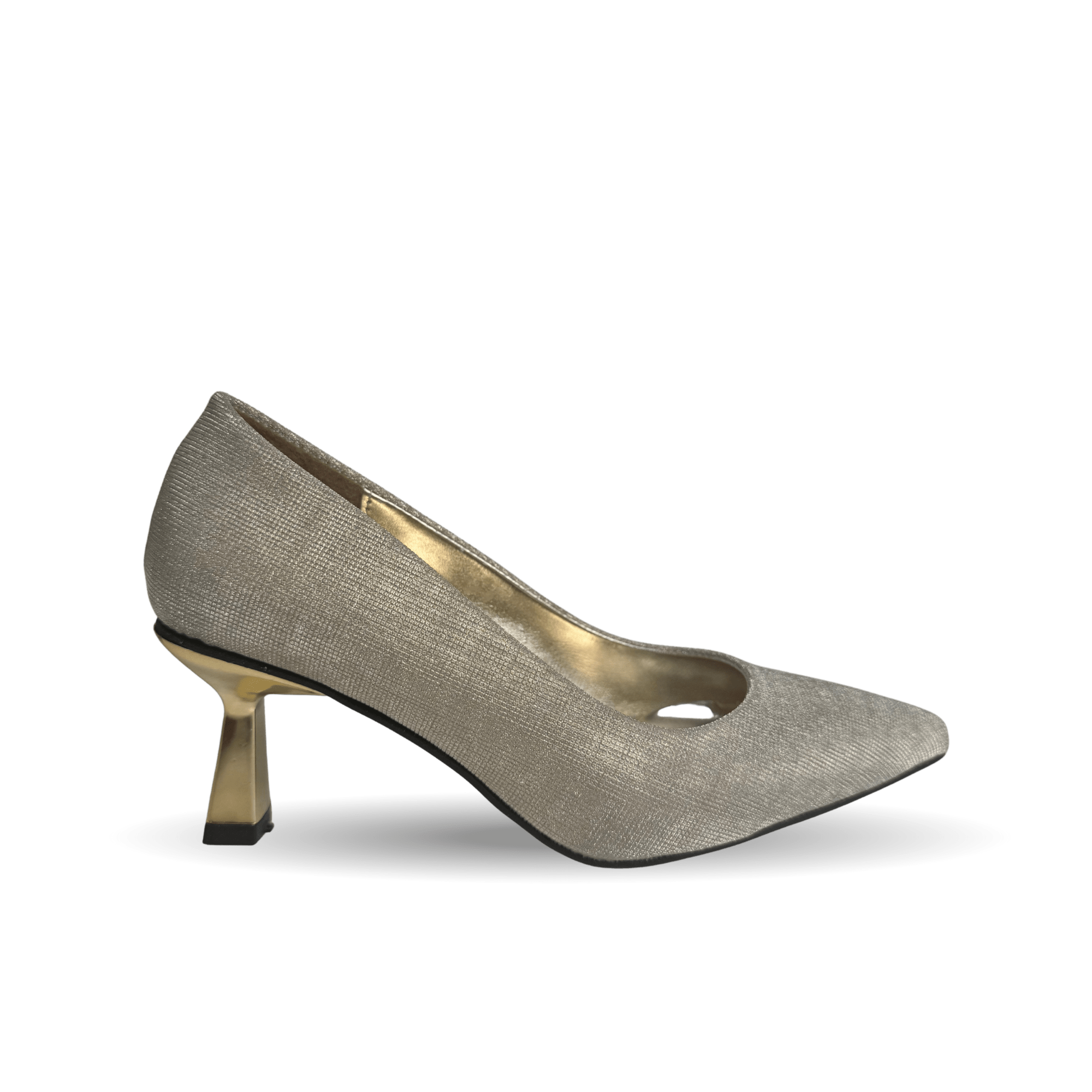 Panya7 Kadın Simli Gold 7 Cm Şampanya Topuklu Stiletto - Ressome.com