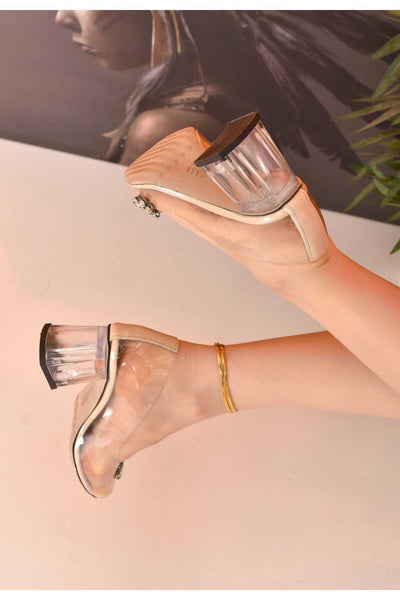 Sindirella Model Taşlı Şeffaf Ayakkabı