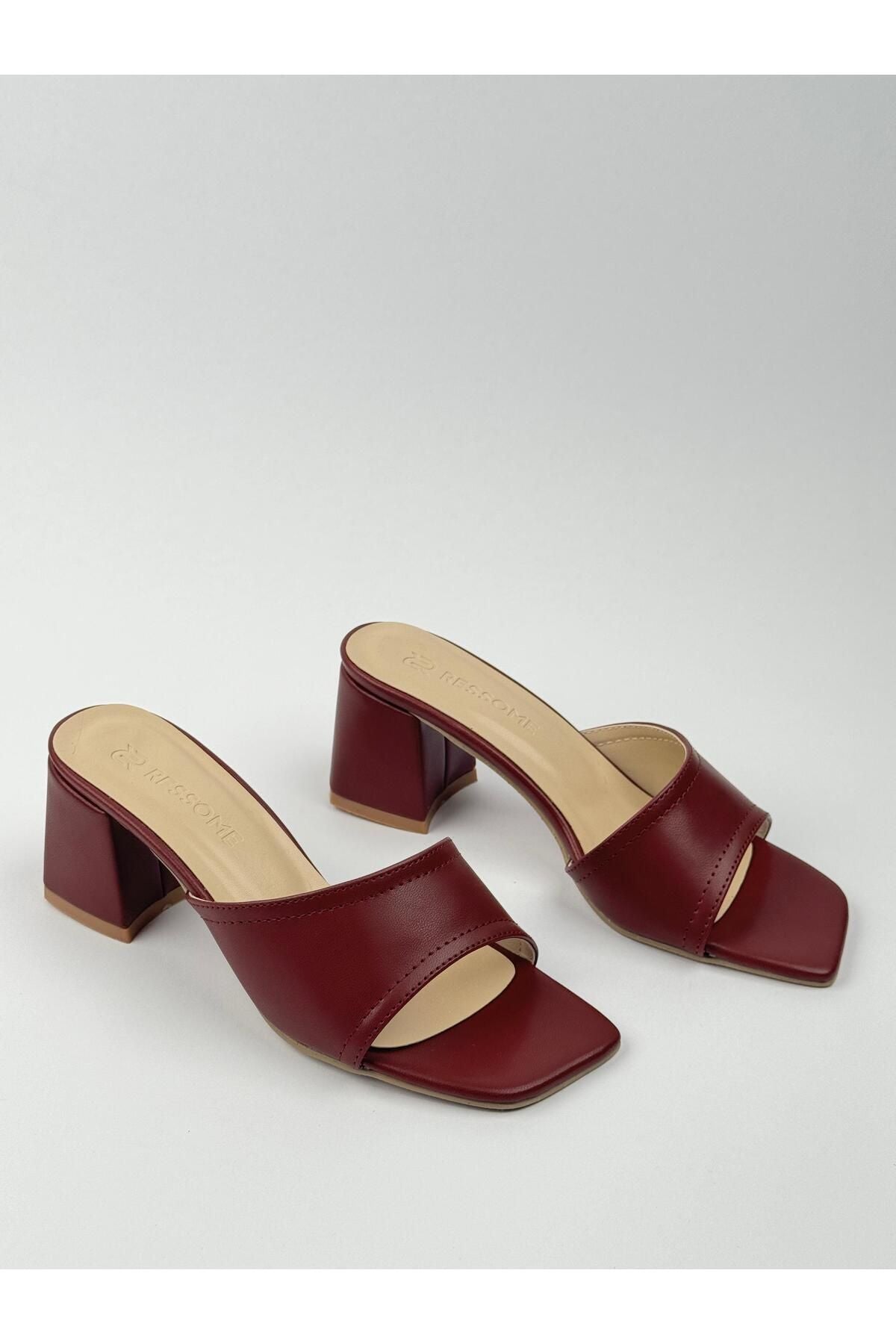 Mila Kadın Tek Bantlı 5 Cm Topuklu Terlik